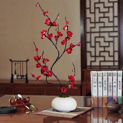 插花艺装饰摆件新中式家居饰品客厅餐桌禅意摆设梅花室内茶几