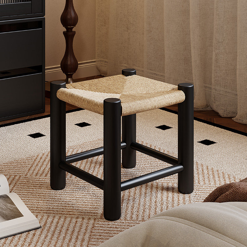 实木小穿换鞋凳入户门口藤编织覆中古家用脚踏椅矮凳中古风玄关凳,3C数码配件,USB多功能数码宝,淘宝优惠券,粉丝福利购,淘宝优惠卷