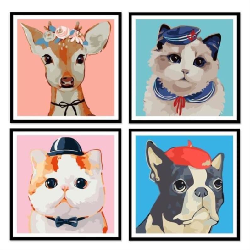 初中生时尚手工油彩画中学生手绘个性友情风景小学生数学数字实用