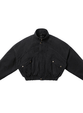 FMT 原创复古做旧水洗小众宽松bomber座山雕加厚夹克外套男秋冬潮