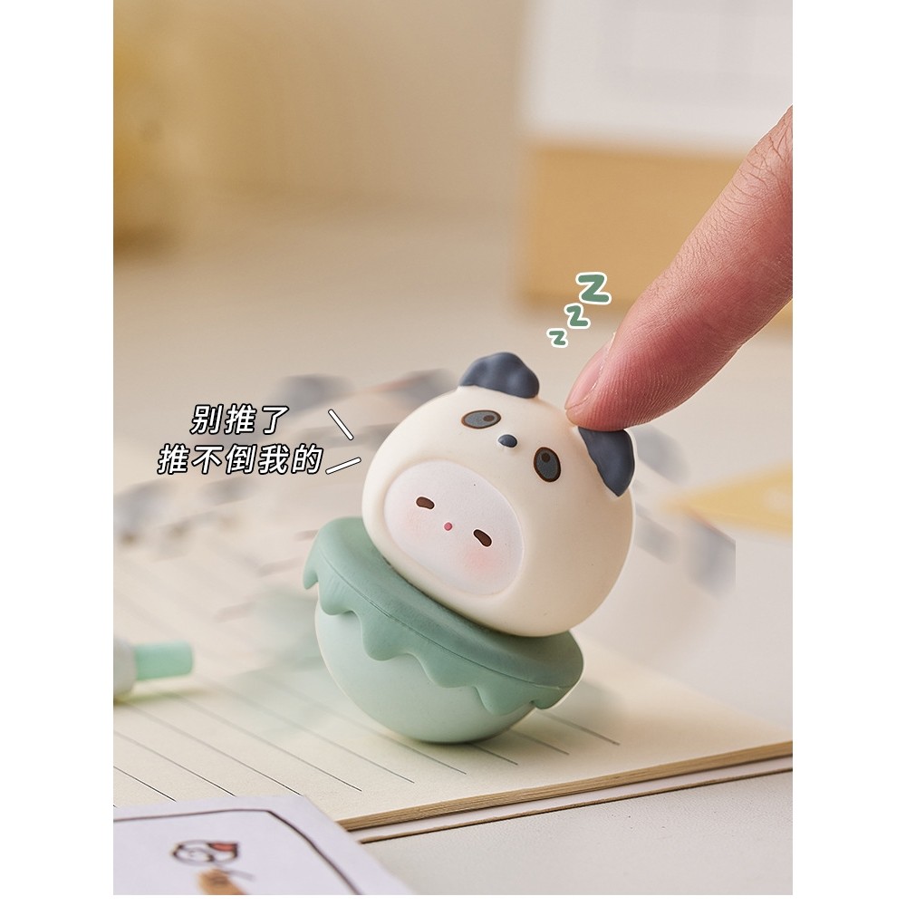 #新款可爱不倒翁情绪小摆件办公室桌面装饰品工位解压女生礼物