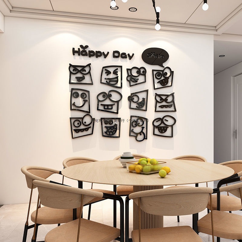 搞怪表情3d立体墙贴客厅沙发背景墙壁贴画电视墙面装饰贴纸ins风
