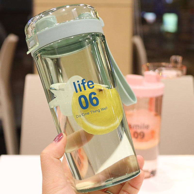 户外韩国塑料杯学生随手创意杯子情侣喝水摇摇杯防漏杯子日式简约
