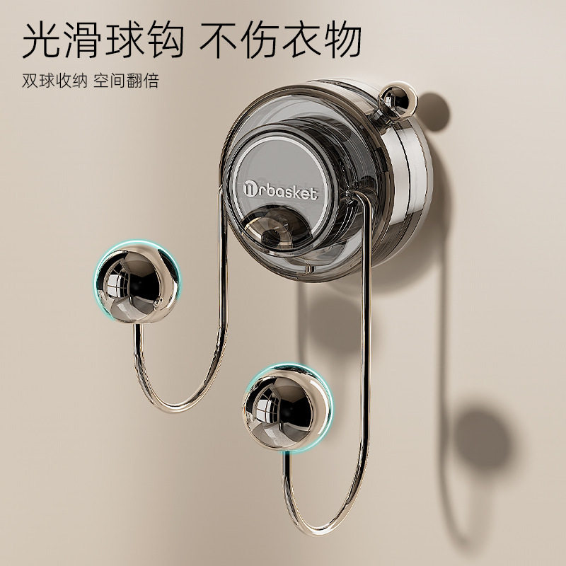 吸盘挂钩免打孔门后衣帽钩玄关多功能旋转挂勾壁挂承重挂衣钩