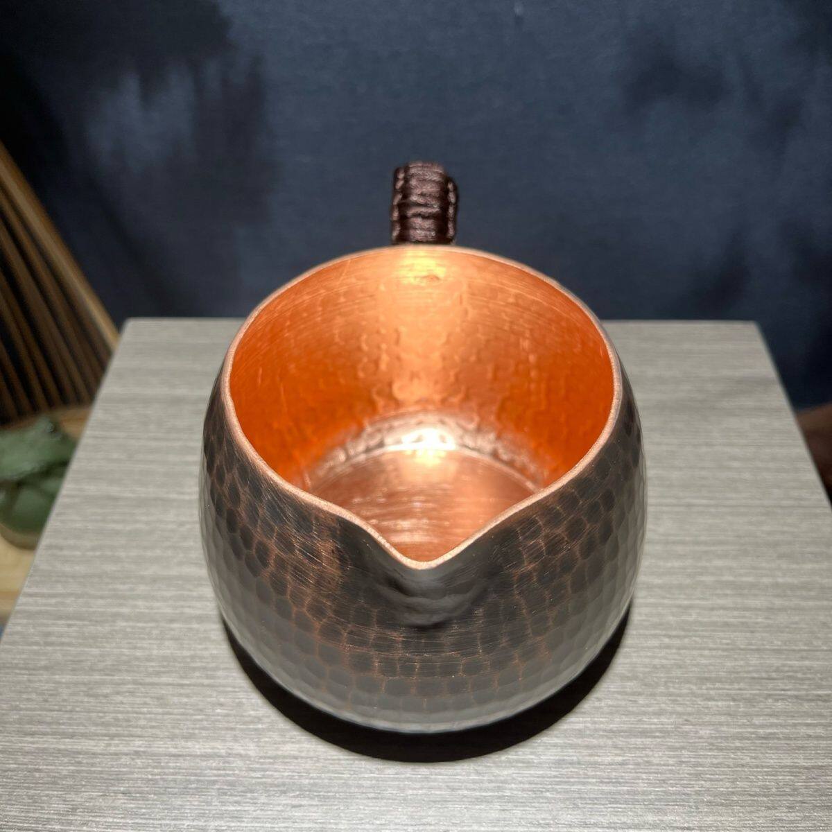 400ml紫铜手工公杯加厚家用纯铜复古茶具公道茶杯功夫