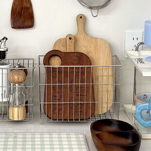 304不锈钢菜板收纳筐放置架案砧板锅盖沥水篮厨房置物架加厚加粗