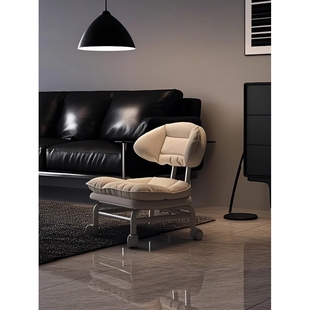 万向轮小凳子家用矮凳客厅高颜值懒人滑轮移动带轮子的靠背小椅子