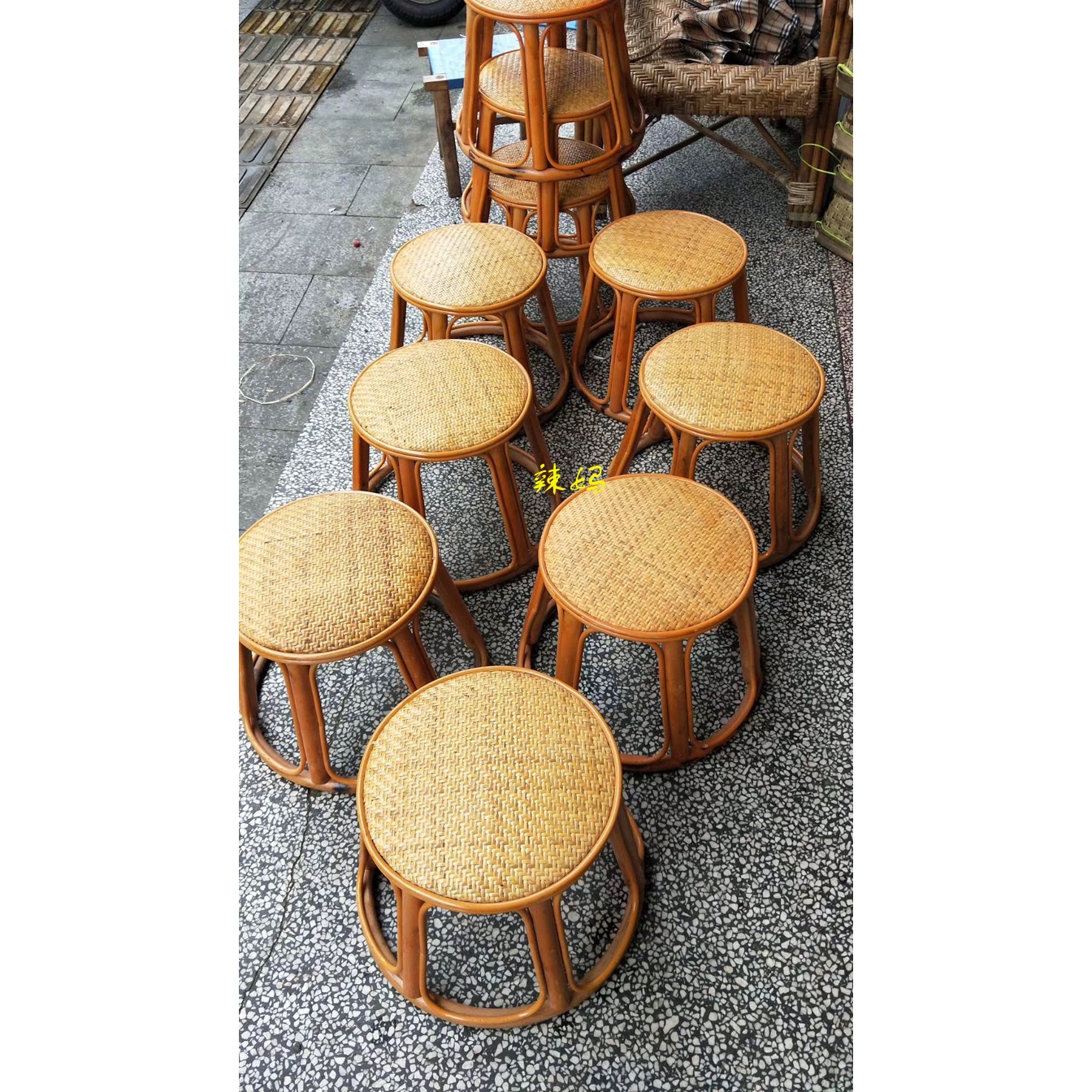 云南手工编制藤凳圆凳矮凳跳舞圆凳子竹凳家居喝茶高凳