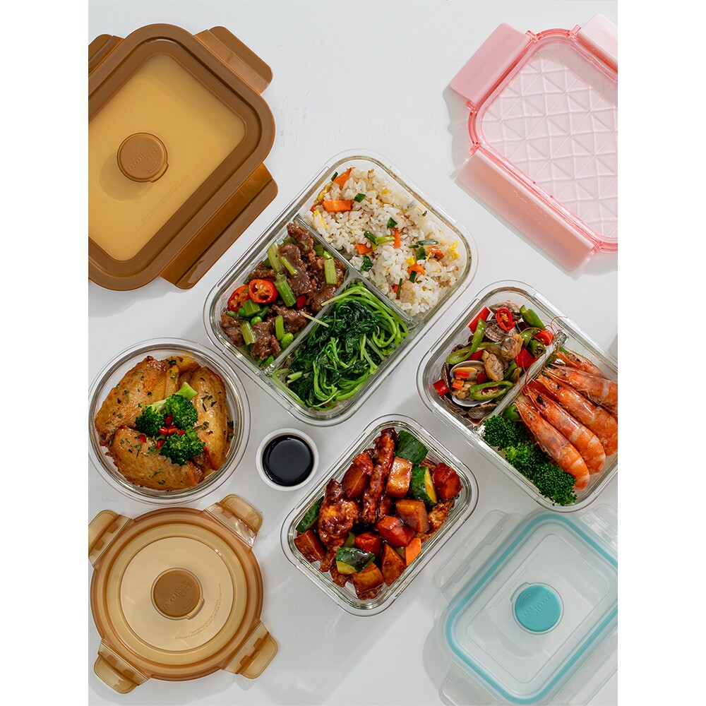 玻璃饭盒可微波炉加热便当盒大容量冰箱用餐盒上班族带饭