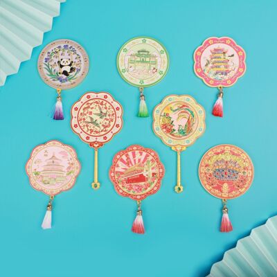 故宫文创城市创意随身手持金属朱颜镜子北京武汉西安洛阳金属镜子