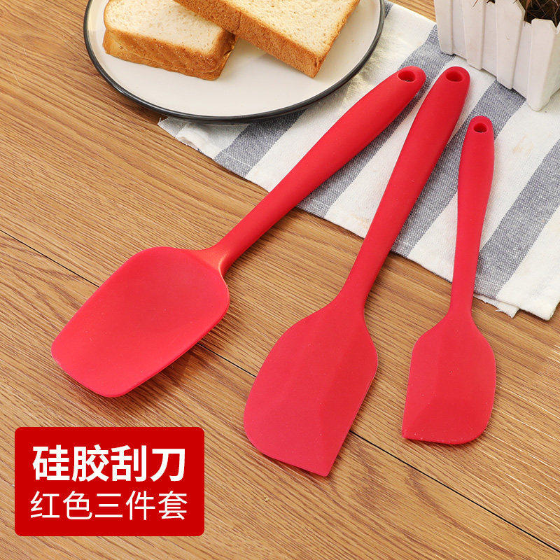 一体式硅胶刮刀烘培大号耐高温三件套搅拌抹蛋糕奶油铲勺工具套装