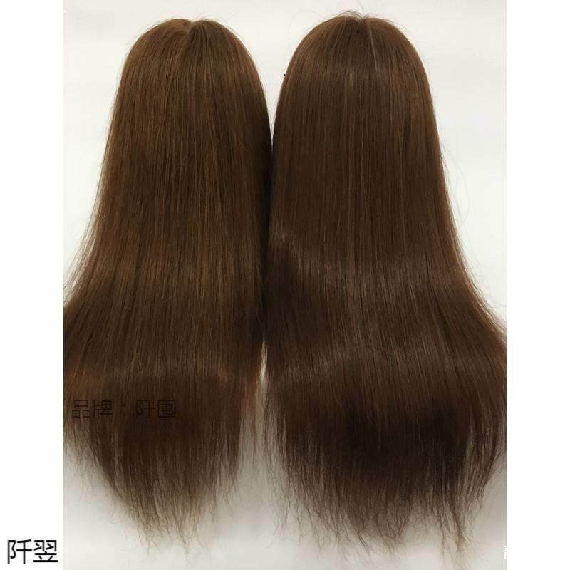 真发头模特头练习烫染美发公仔头可烫卷真发假人头模型头