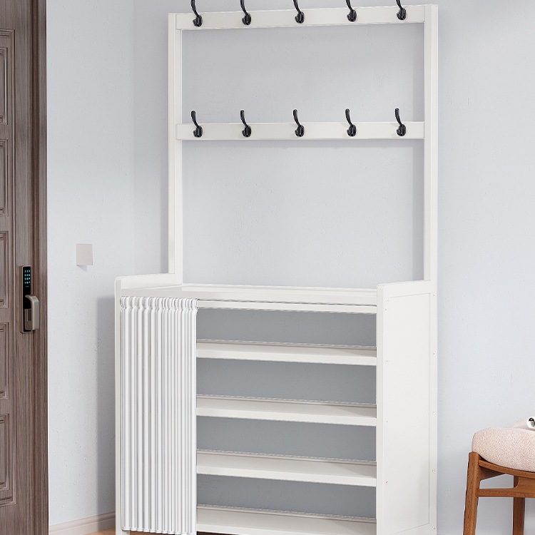 多功能鞋架衣帽架一体柜家用门口简易鞋子收纳架省空间多层置物w&