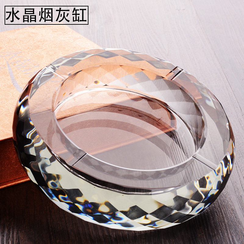 欧式烟缸创意客厅奢华个性大号水晶玻璃烟灰缸潮流简约高档办公室