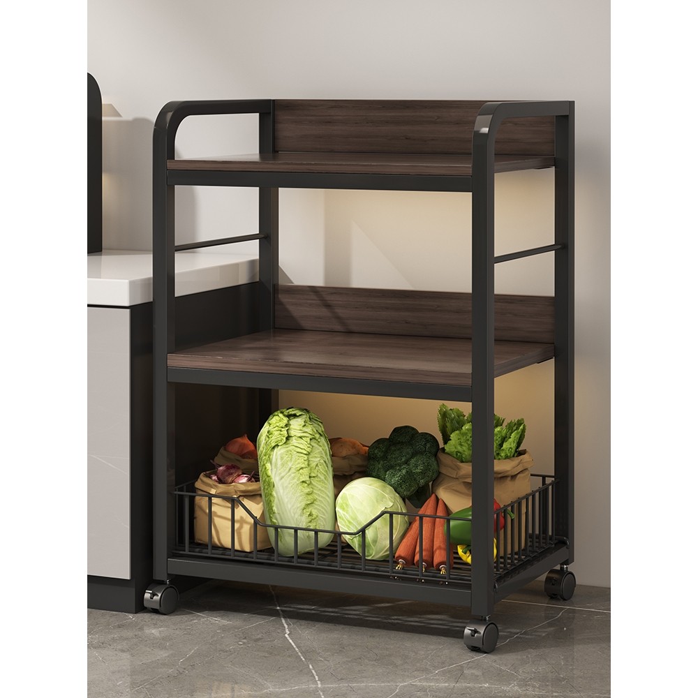 厨房多功能置物架落地多层锅架锅具微波炉储物可移动蔬菜收纳架子