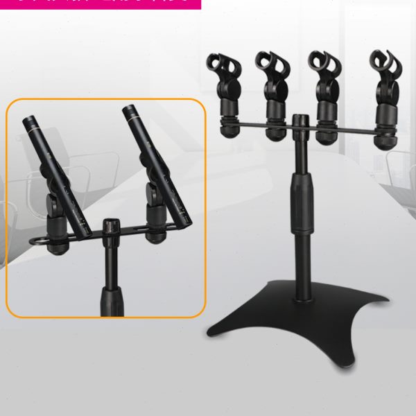 话筒支架 专业会议一托二托四桌面麦克风支架 加重无线台式话筒架