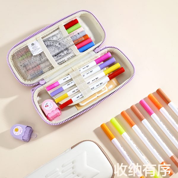 KK树儿童文具盒多功能铅笔盒简单小学生一年级分层大容量笔袋简约