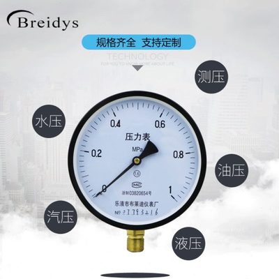 压力表Y150电泳壳普通压力表测水压气压通用0-1.6/100mpa多量程
