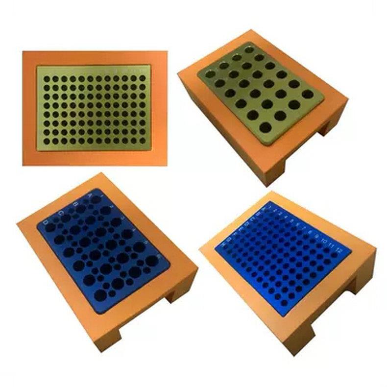 实验室金属冰盒低温配液模块96/24孔PCR板冻存盒离心管试剂试管架