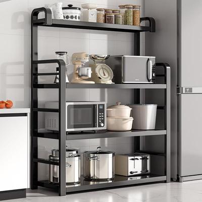 厨房置物架落地多层收纳架多功能带洞洞板锅具烤箱微波炉储物架子