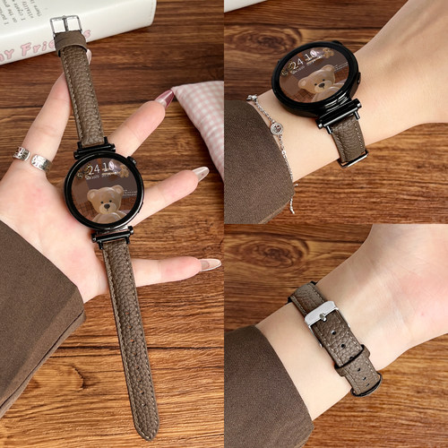 UHADA新款荔枝纹皮质手表带女款