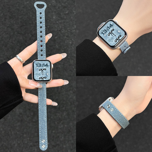 UHADA新款牛仔双扣表带女生秋冬