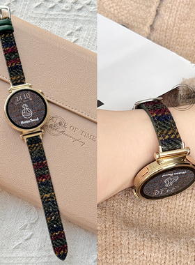 适用华为watchgt5手表带秋冬新款毛呢gt4腕表女士6pro手表带高级感watch4女款表链gt3智能运动2真皮创意女式