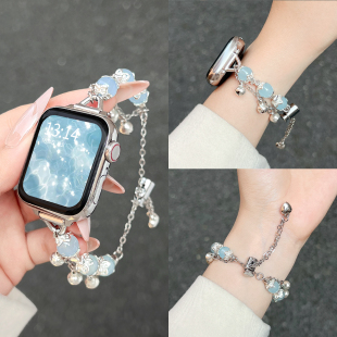 适用vivowatchgt手表带vivo watch gt2高级感手表链3智能手环vivowatch5女士iqoo蓝牙版iqoowatchgt水晶手链