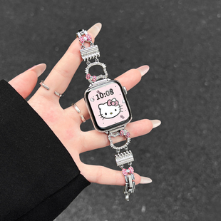 适用iwatchs11手表带金属质感applewatchs10苹果新品 高级感小众腕带s8女士韩系7新型高颜值se3女生表链 s9女款