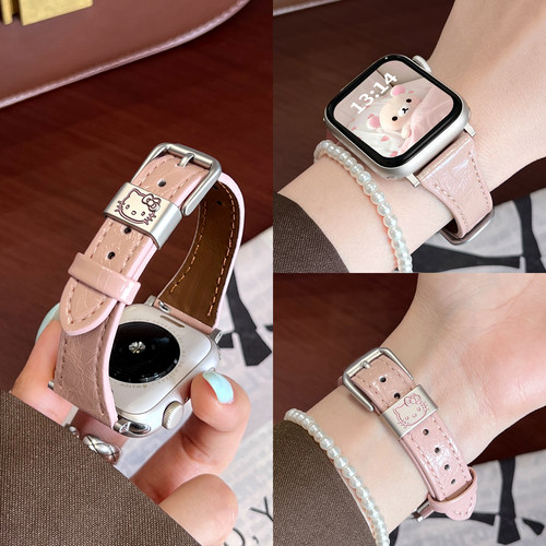 UHADA新款皮质小蛮腰kt猫表带