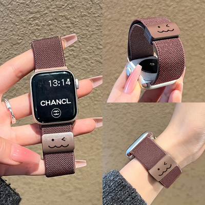 Uhada创意涂鸦弹力带磁吸表带女