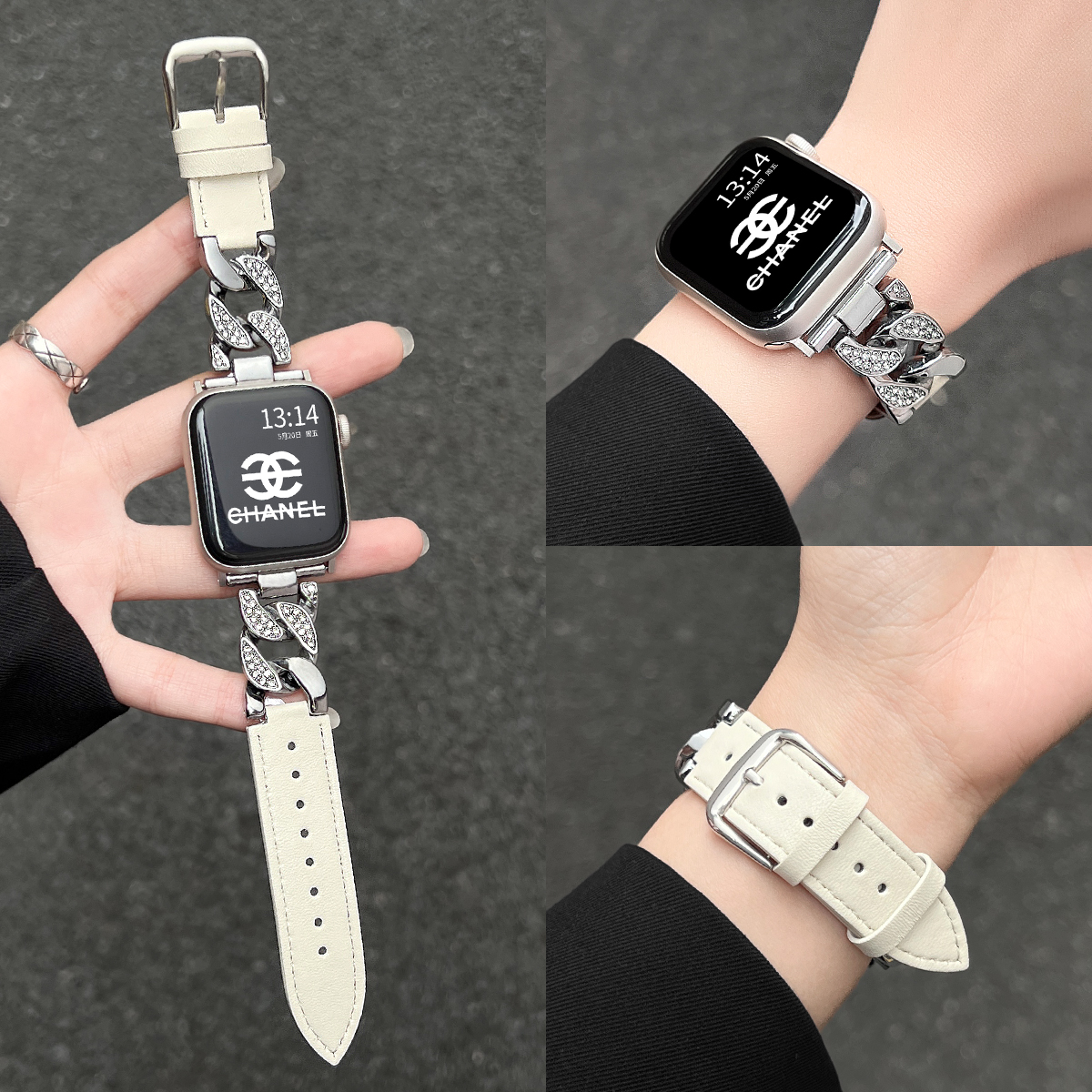 UHADA新款金属创意牛仔间皮表带