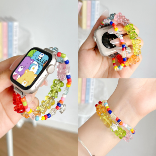 适用vivowatchgt2手表带小熊手链vivo watch gt高级感3代智能手环vivowatch5女士iqoo蓝牙版iqoowatchgt表链