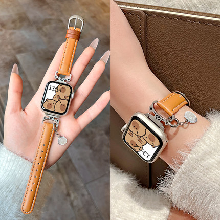 适用华为watch fit3手表带卡皮巴拉真皮创意watchfit2智能运动手表fit1时尚女款fitnew女士新款高级腕表表链