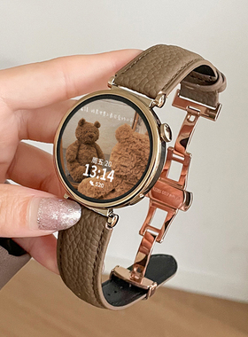 适用华为gt4手表带gt5/6腕表新款watchgt3女士智能手表链watch4/3pro手表带高级感41mm真皮女士2女款荣耀专用