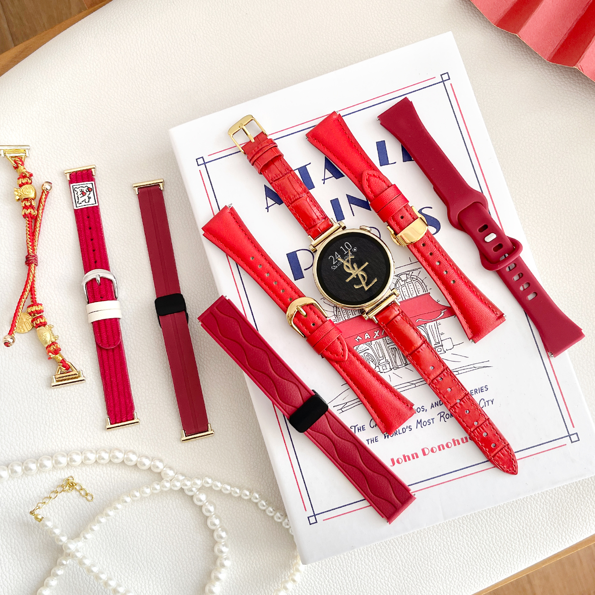 Uhada创意红色系列新年款表带