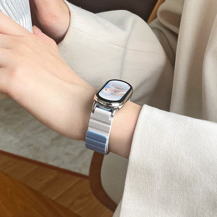 适用小米手环10/9/8表带硅胶76543nfc手表带智能运动手环七八九代女生手腕带五六磁吸腕带防水高级替换带表链