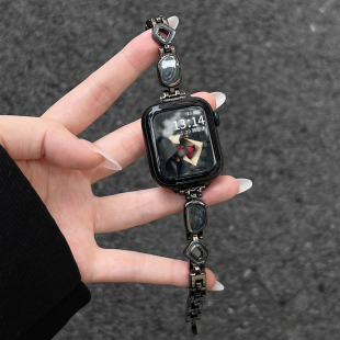 适用华为watch fit3手表带5金属手链watchfit2腕表智能运动4代手表链女款fit4pro手环腕带创意女生夏季高级感