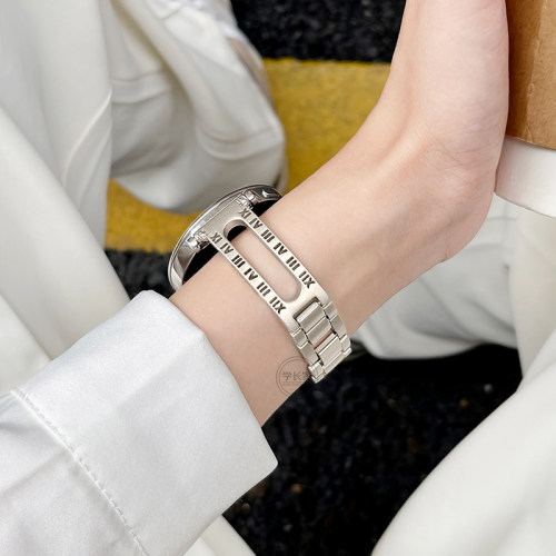 Uhada金属手镯罗马数字表带高级