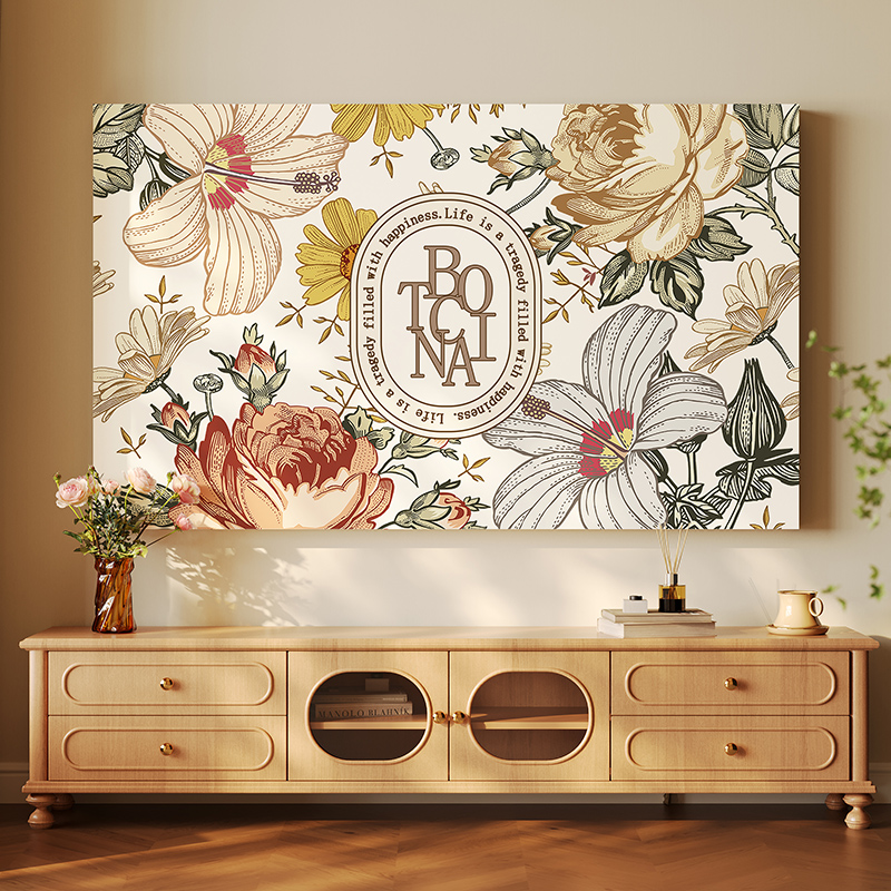 2025新款美式电视机防尘罩套轻奢高级感电视罩盖布壁挂电视布罩子