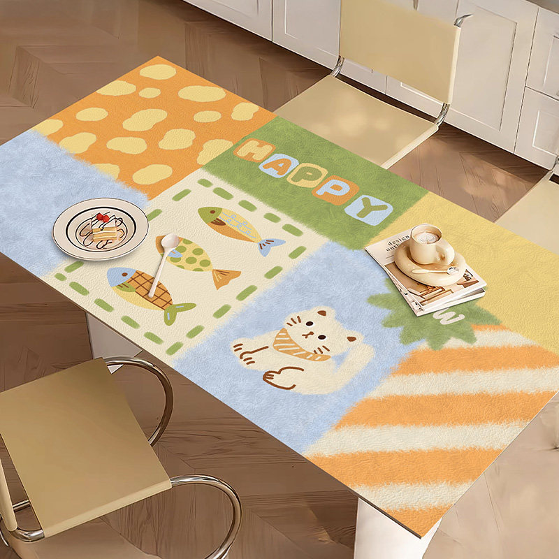 创意卡通桌布防水防油免洗餐桌垫隔热防烫高级感茶几桌面保护垫子,居家布艺,桌布,淘宝优惠券,粉丝福利购,淘宝优惠卷