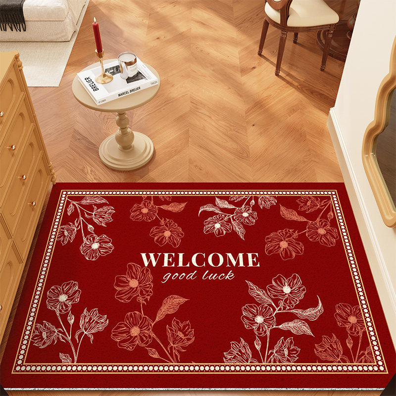 红色喜庆入户门地垫防滑耐脏玄关家用脚垫子乔迁新年进门门口地毯,居家布艺,入户地垫,淘宝优惠券,粉丝福利购,淘宝优惠卷