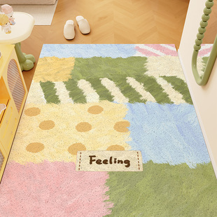 美式清新入户门地垫丝圈进门门口竖版家用脚踏垫防滑耐脏玄关地毯