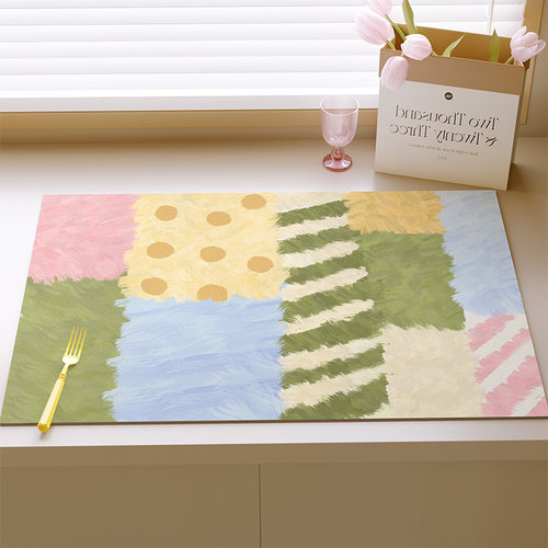 清新美式沥水垫咖啡机垫餐垫厨房台面吸水垫多巴胺隔热垫吧台桌垫