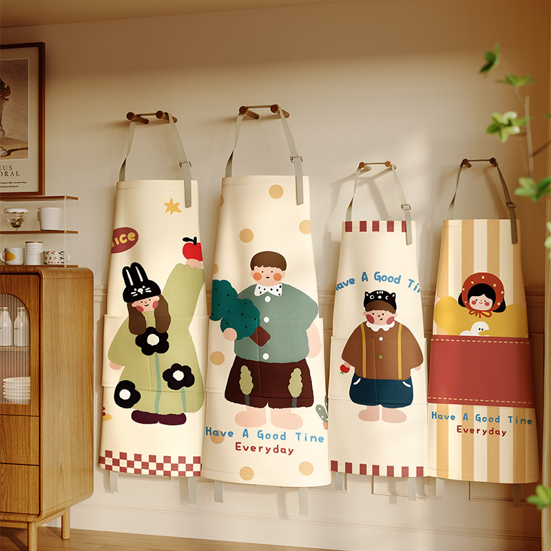 卡通亲子围裙防水防油2026新款厨房家用高颜值罩衣高级感做饭围腰,家庭/个人清洁工具,围裙,淘宝优惠券,粉丝福利购,淘宝优惠卷