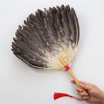 中国风诸葛孔明扇夏季羽毛扇子手工扇黑色鹅毛扇工艺扇