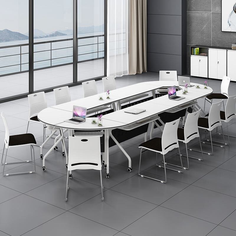 新款教师书桌移动拼接折叠会议桌办公桌多功能教育机构培训室活动