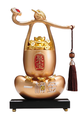 聚宝盆摆件招财聚财新中式家居客厅办公室高档装饰品乔迁开业礼品