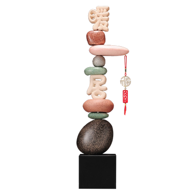 石来运转客厅落地摆件轻奢家居玄关电视柜沙发旁边大型招财装饰品