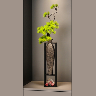 高级感简约轻奢细高长陶瓷花瓶长枝电视柜玄关柜入户格栅柜摆件